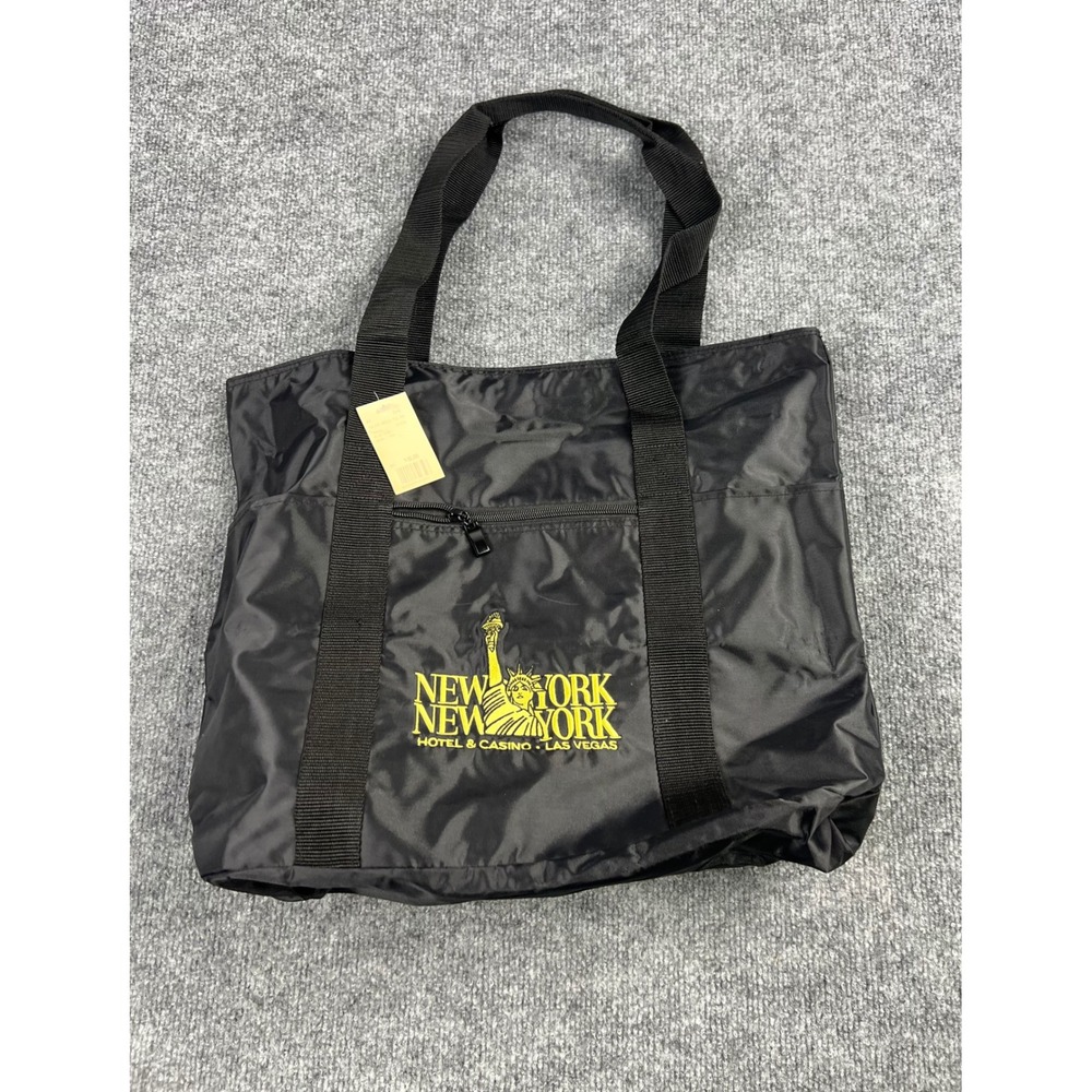 New York-New York Hotel Casino Las Vegas Black Nylon Tote Bag Embroidered Logo
